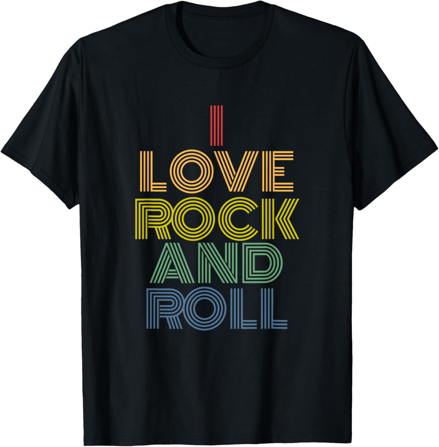 I Love Rock And Roll retro rainbow rock music
