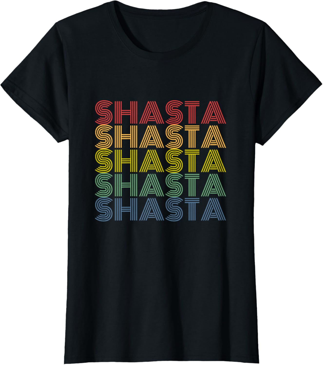 Shasta Rainbow Stacked Retro Name Design