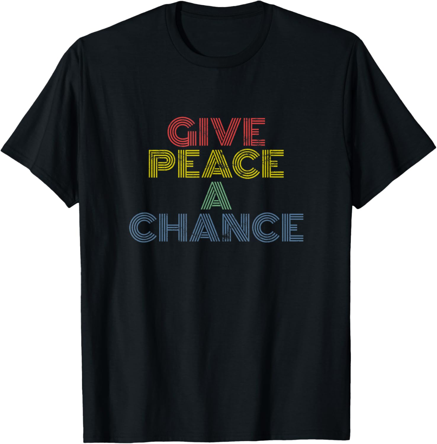 Give Peace A Chance rainbow 70s retro vintage distressed