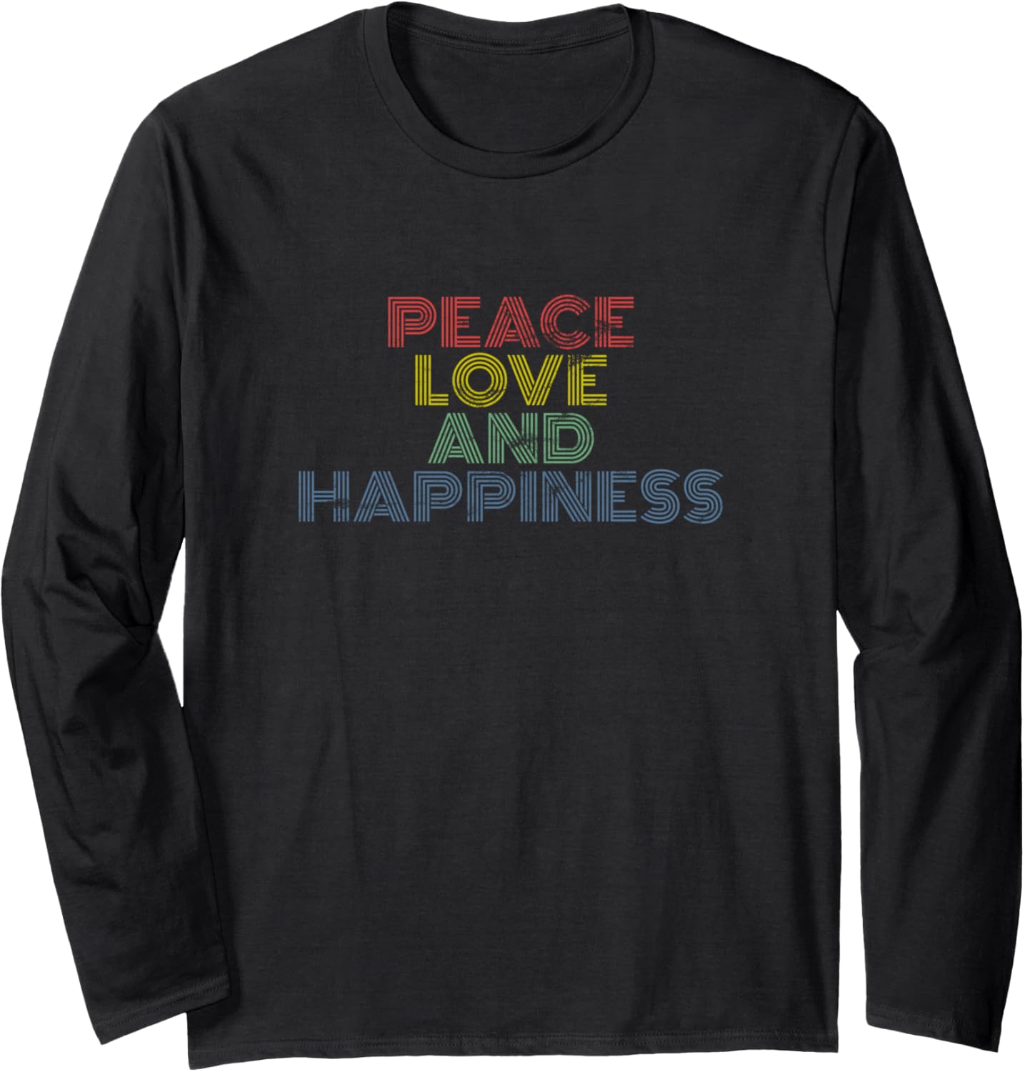 Peace Love Happiness Retro Rainbow Positivity Vibes