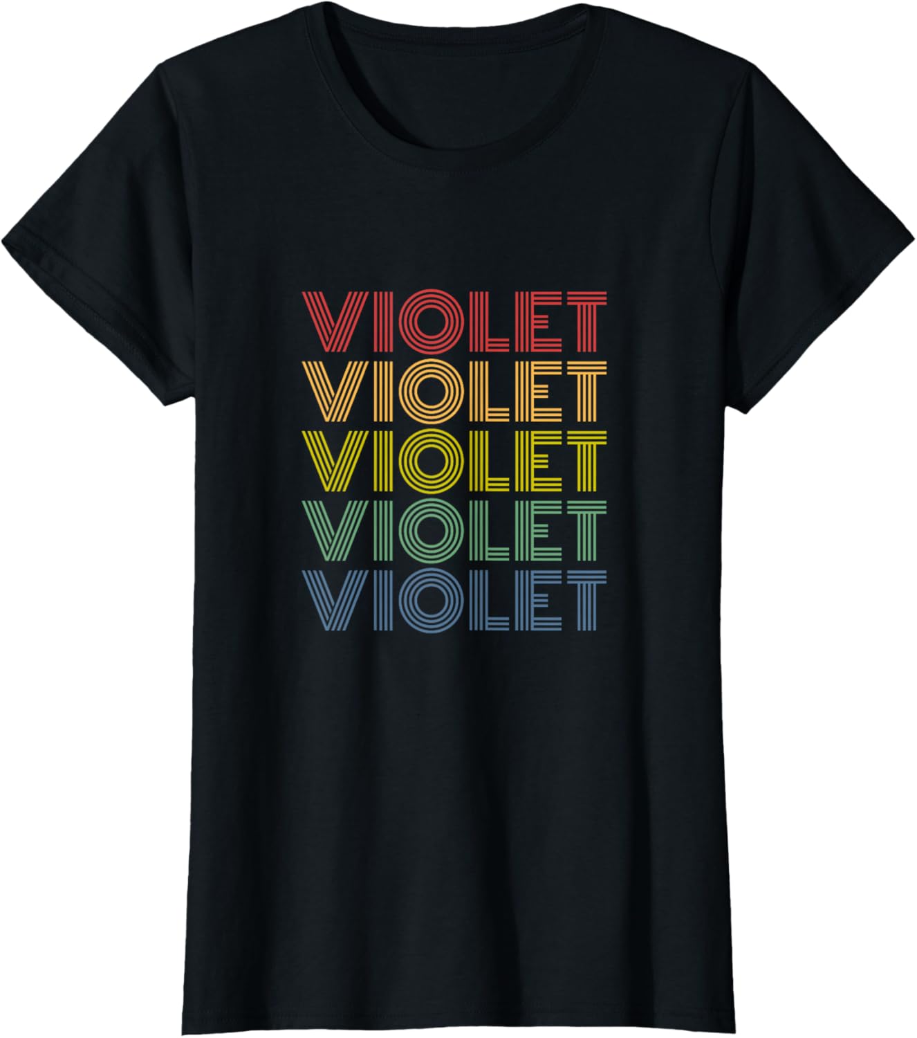 Womens Violet Wordmark Pattern Personalized Name Retro