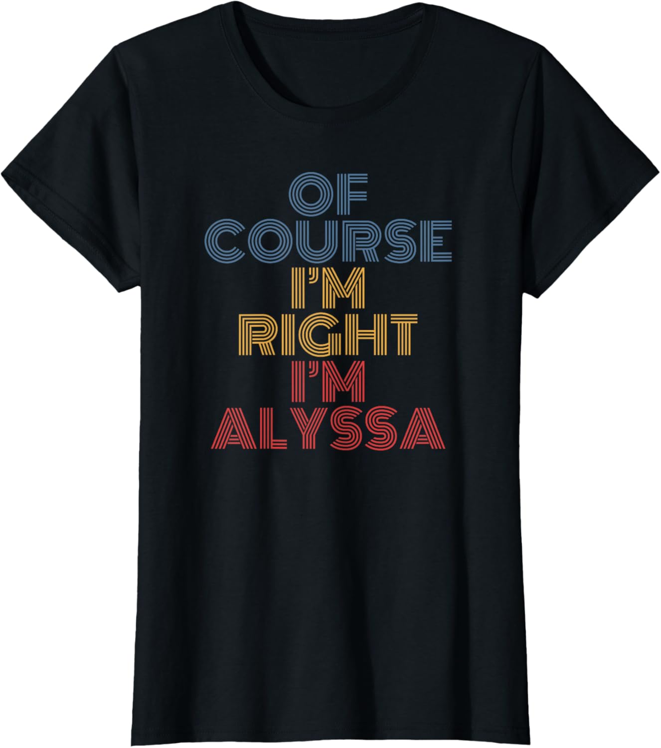 Oh Course I'm Right I'm Alyssa Personalized Name funny