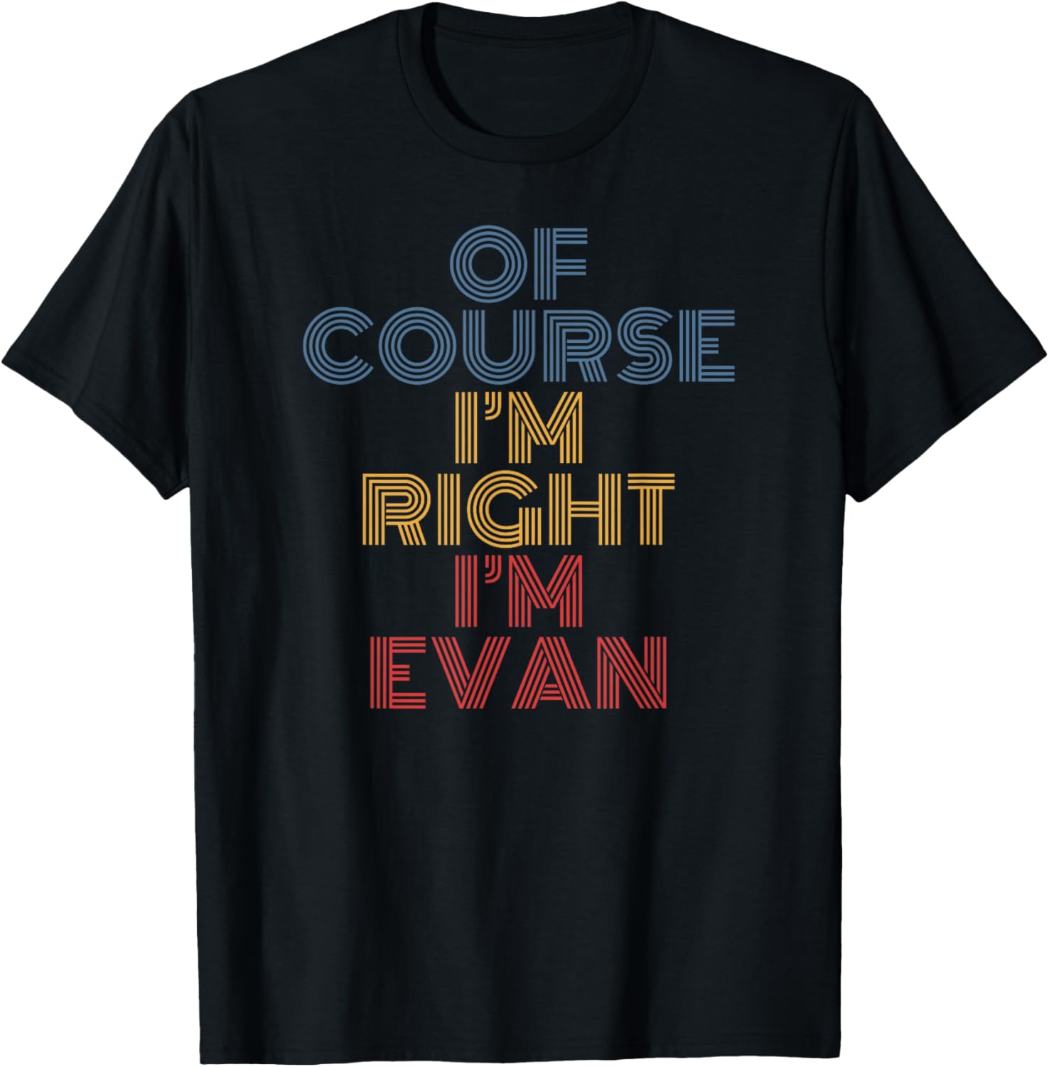Oh Course I'm Right I'm Evan Personalized Name funny