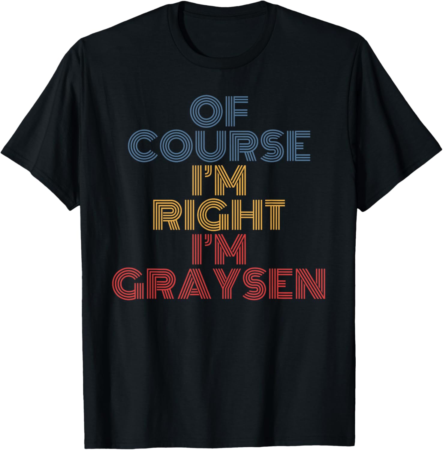 Oh Course I'm Right I'm Graysen Personalized Name funny