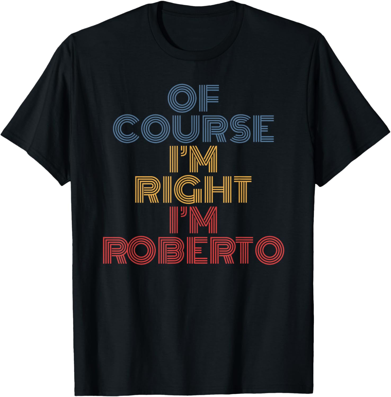 Oh Course I'm Right I'm Roberto Personalized Name funny