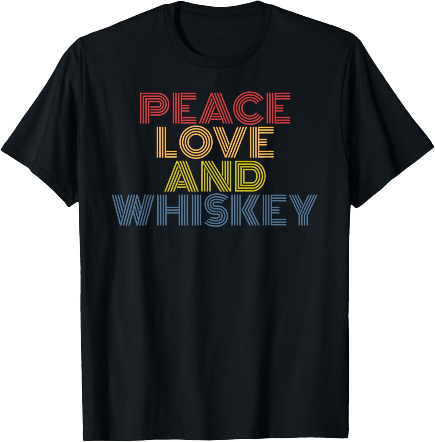Peace Love And Whiskey retro 70s vintage