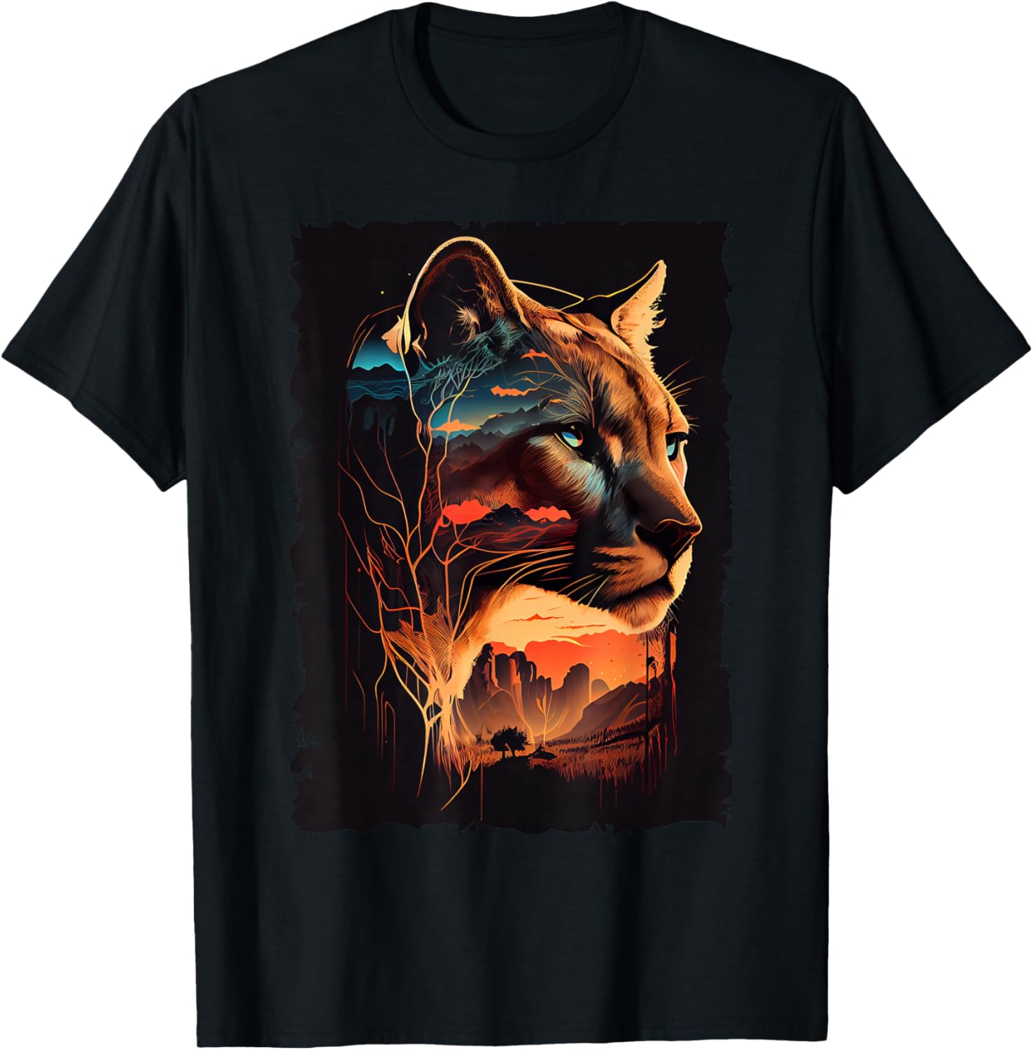 Mountain Cougar Sunset Wilderness Wildlife Art
