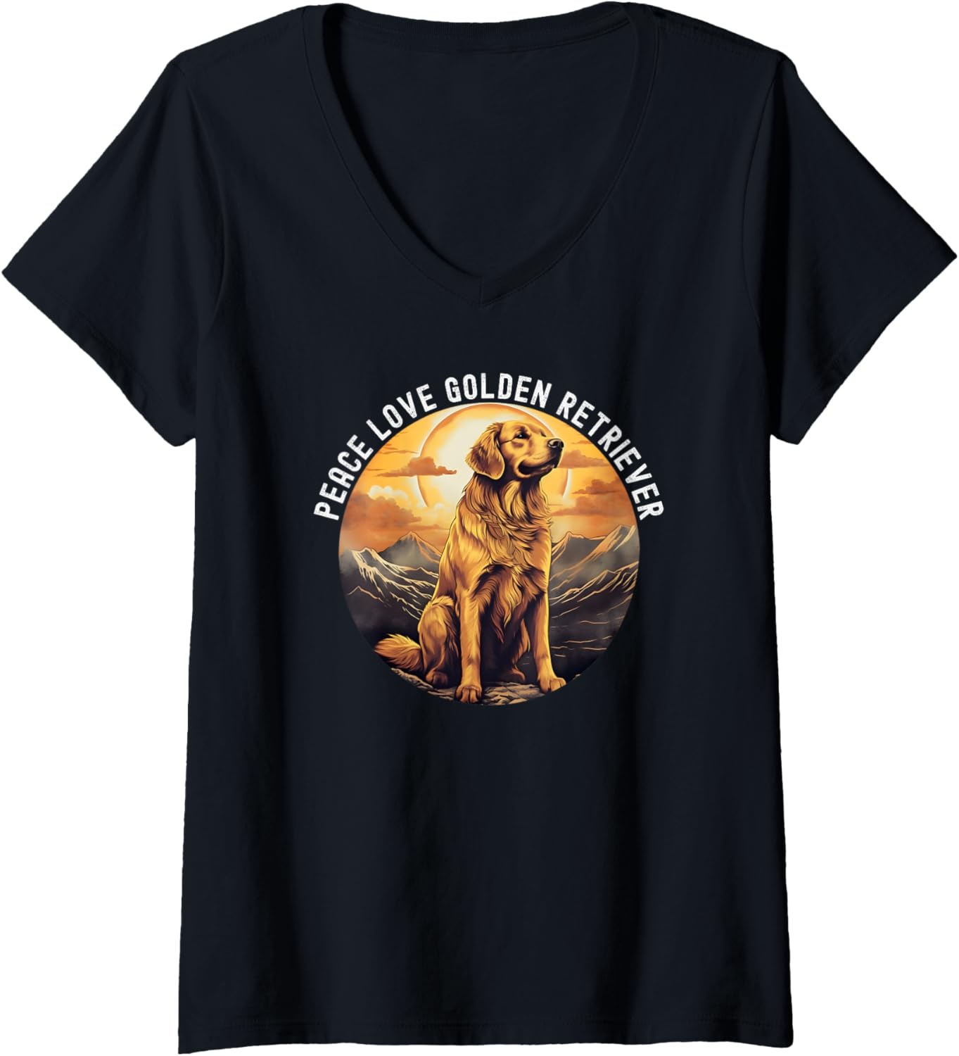 Peace Love Golden Retriever retro vintage