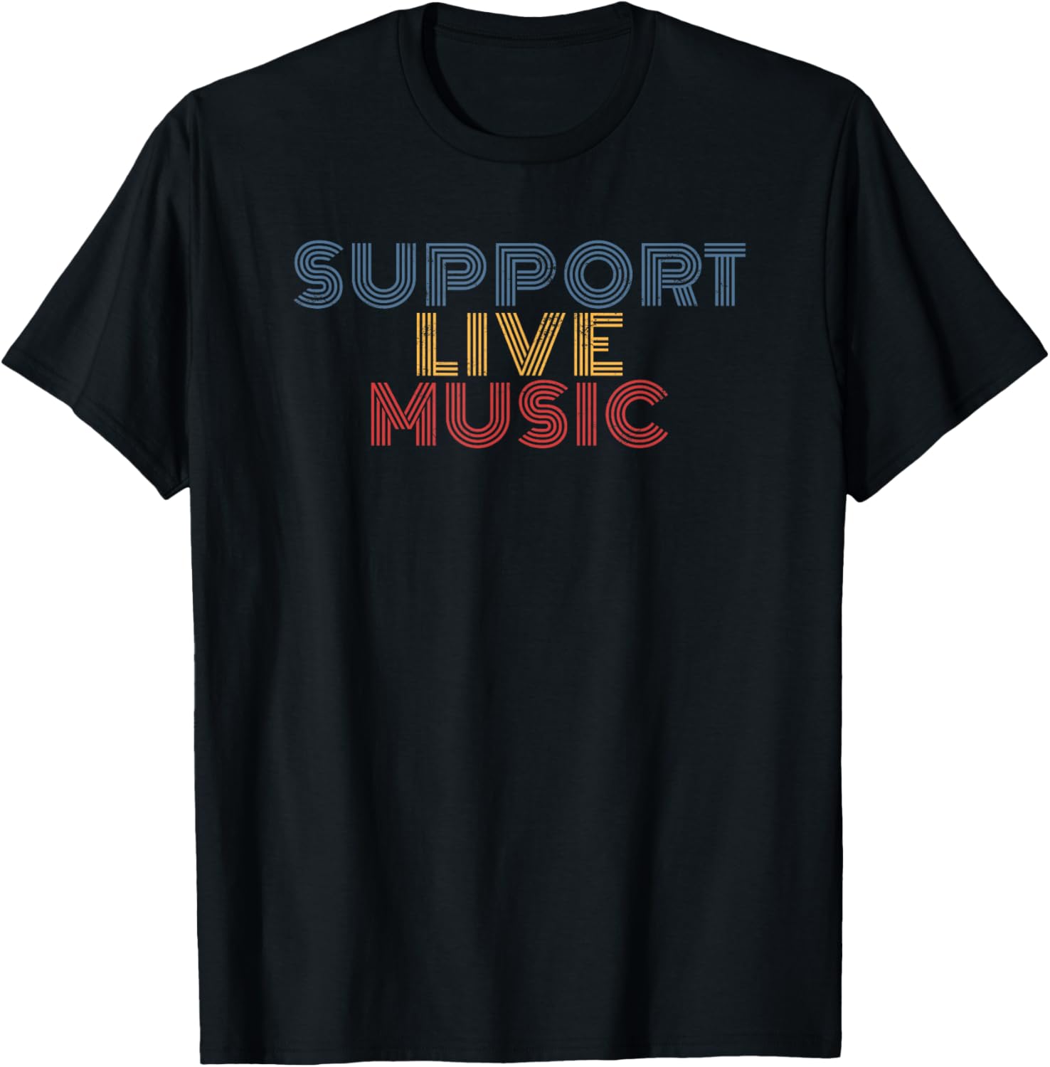 Support Live Music retro rainbow band concert