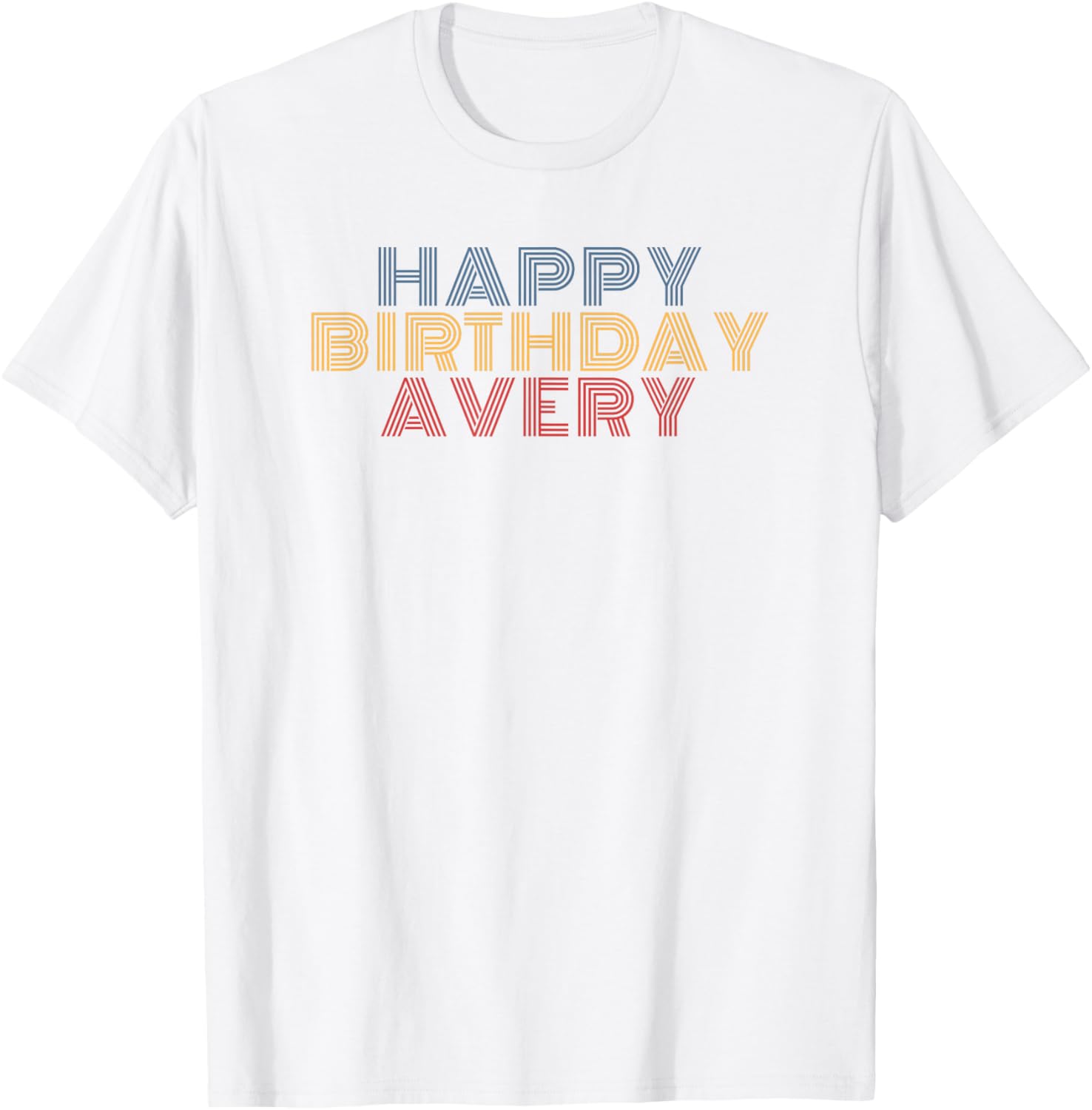 Happy Birthday Avery Personalized Name Retro Typography