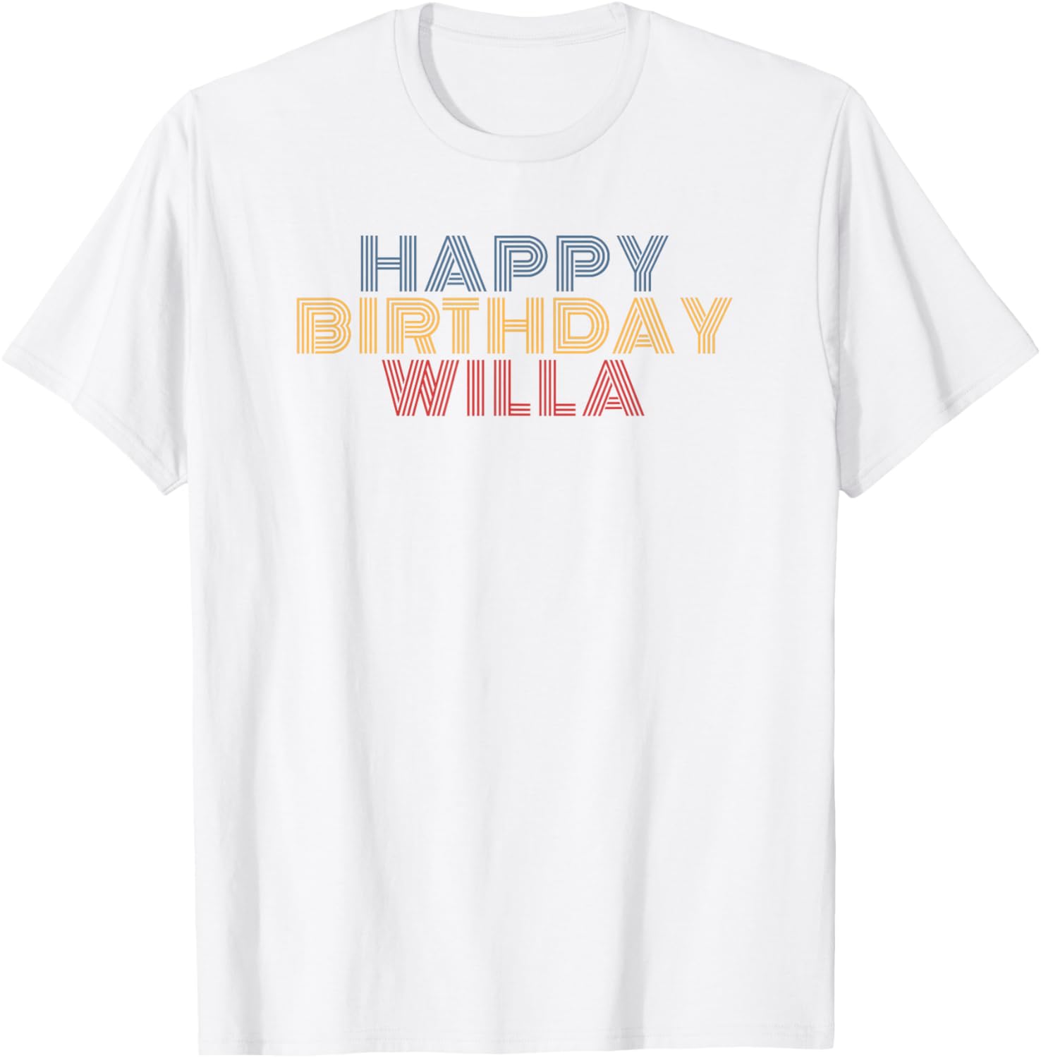 Happy Birthday Willa Personalized Name Retro Typography
