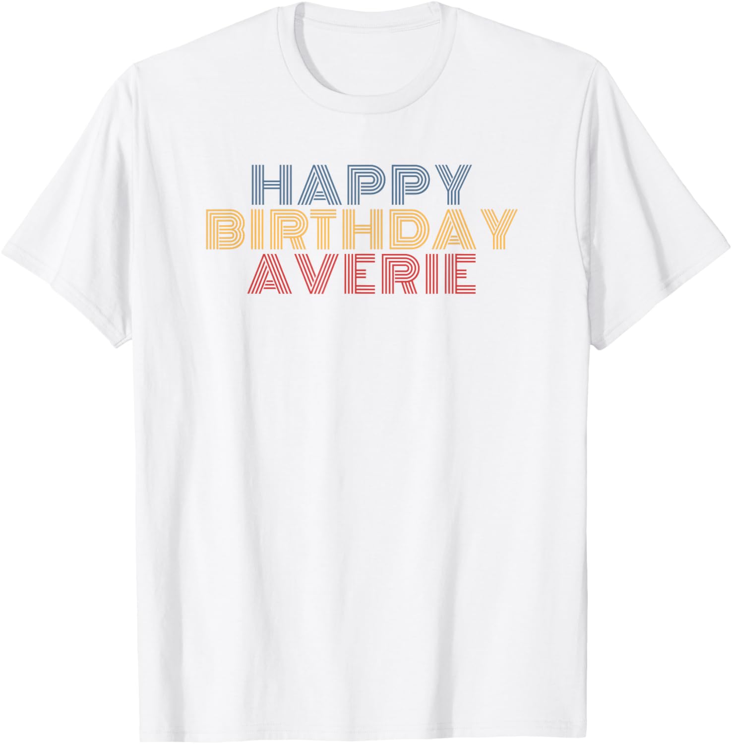 Happy Birthday Averie Personalized Name Retro Typography