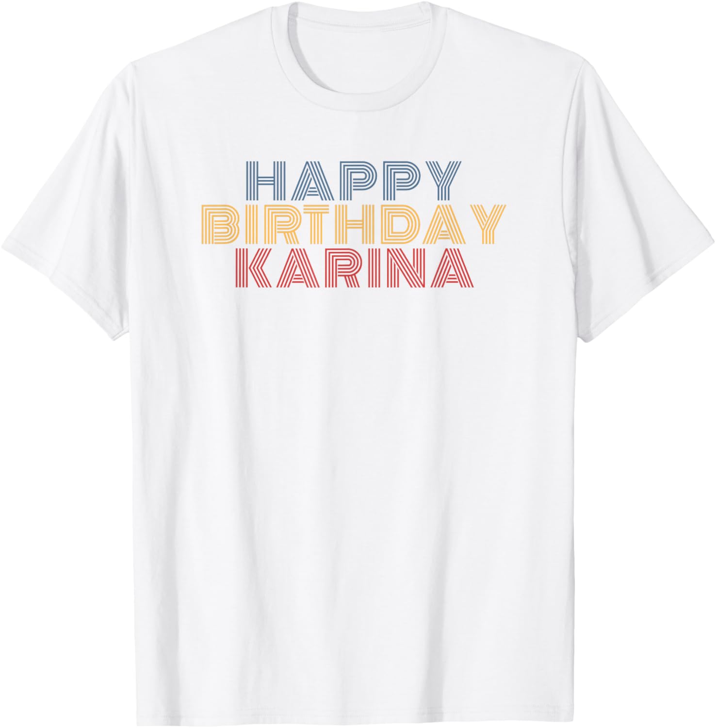 Happy Birthday Karina Personalized Name Retro Typography