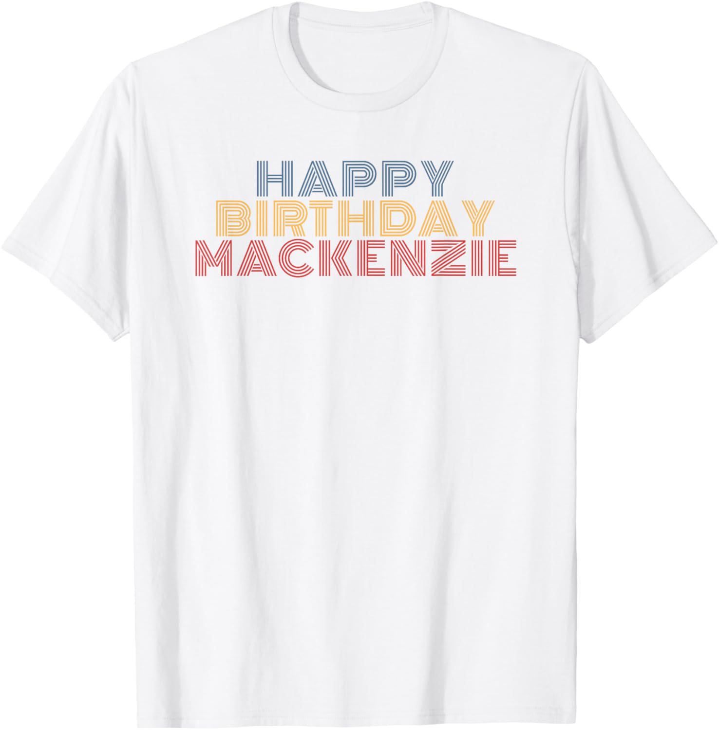 Happy Birthday Mackenzie Personalized Name Retro Typography