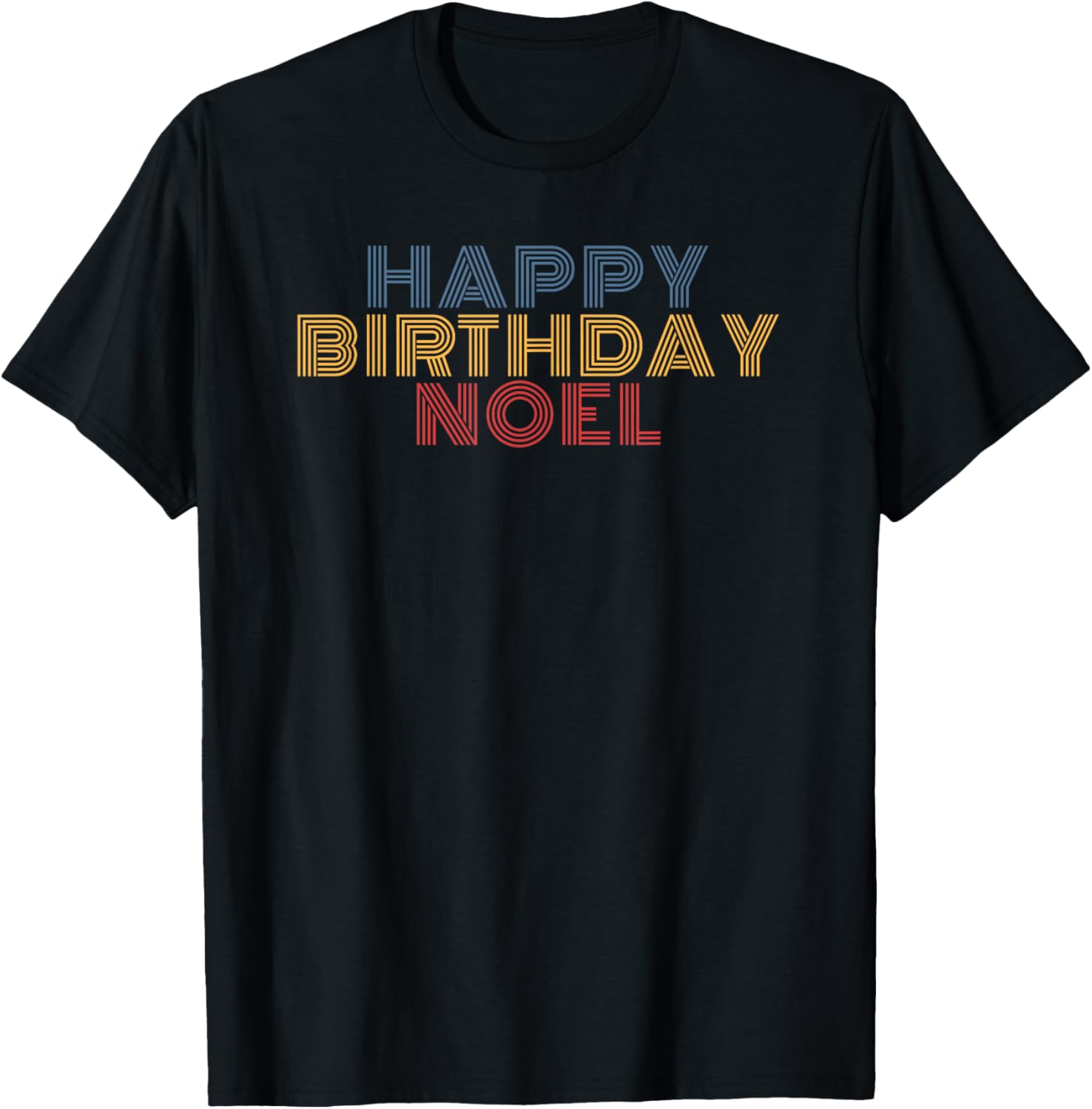 Happy Birthday Noel Personalized Name Retro Typography