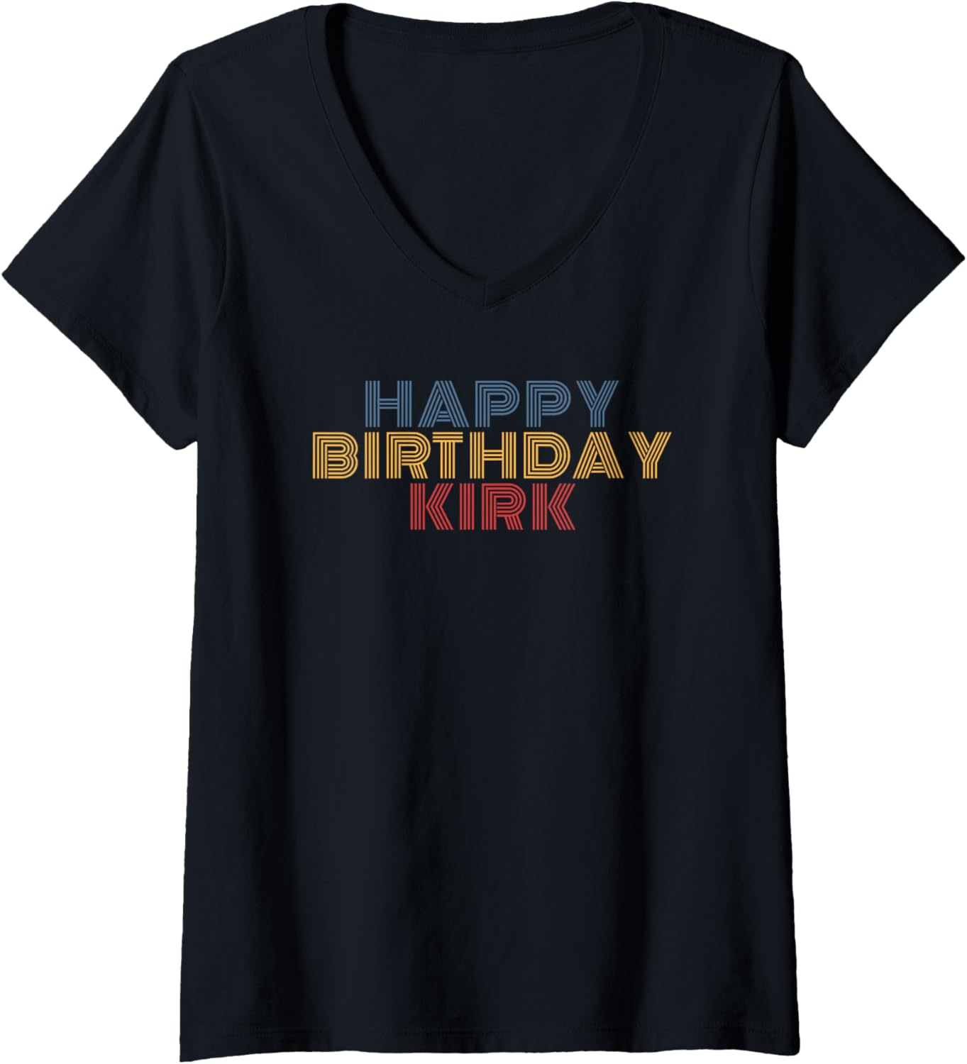 Happy Birthday Kirk Personalized Name Retro Typography