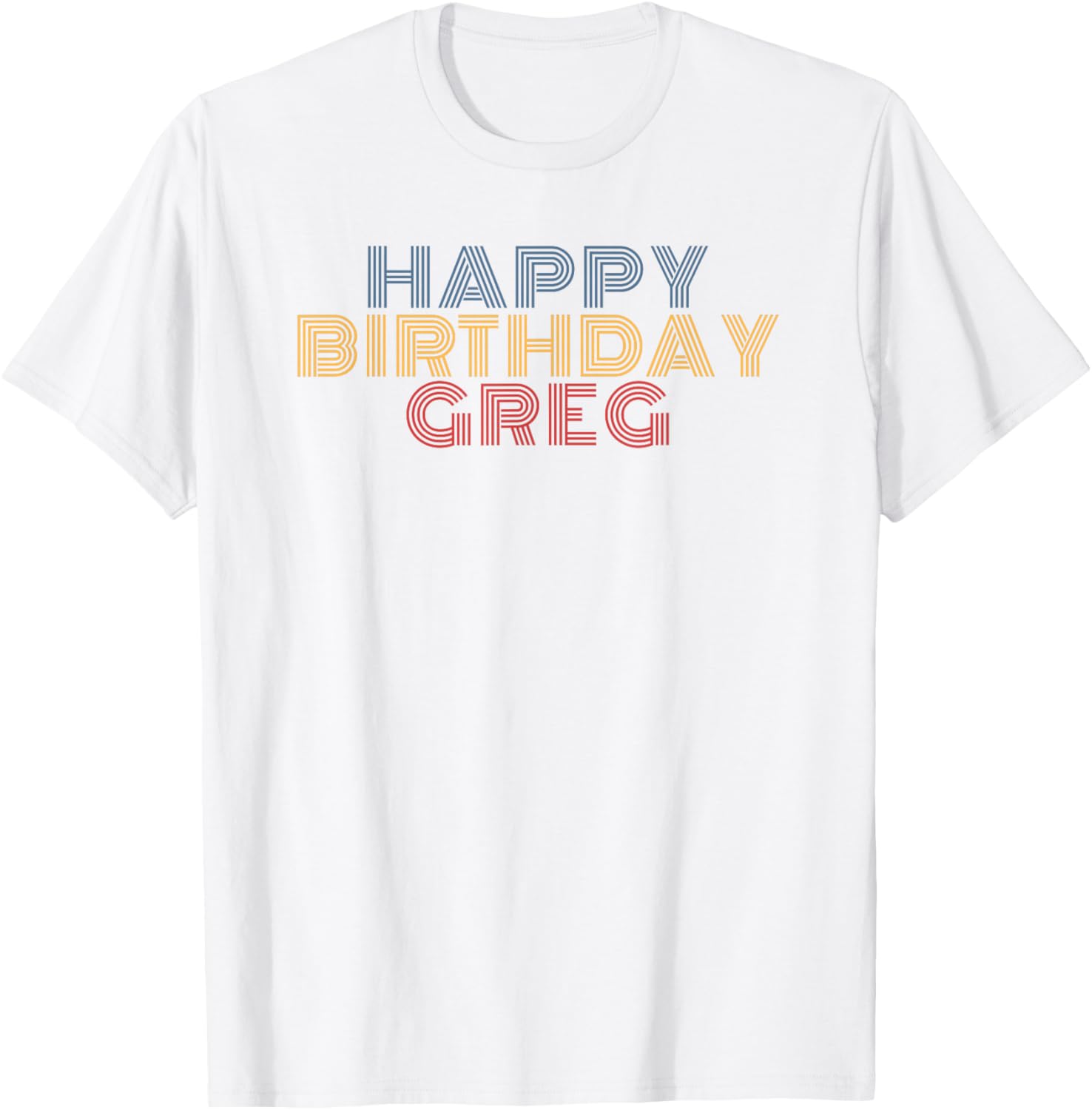 Happy Birthday Greg Personalized Name Retro Typography