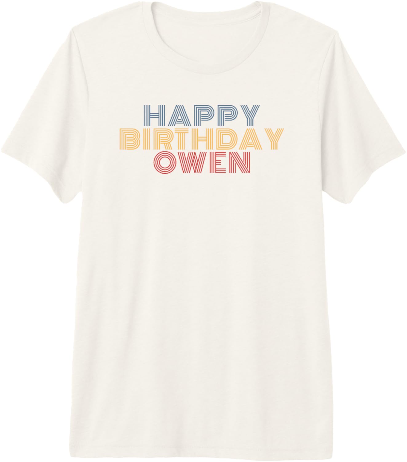 Happy Birthday Owen Personalized Name Retro Typography