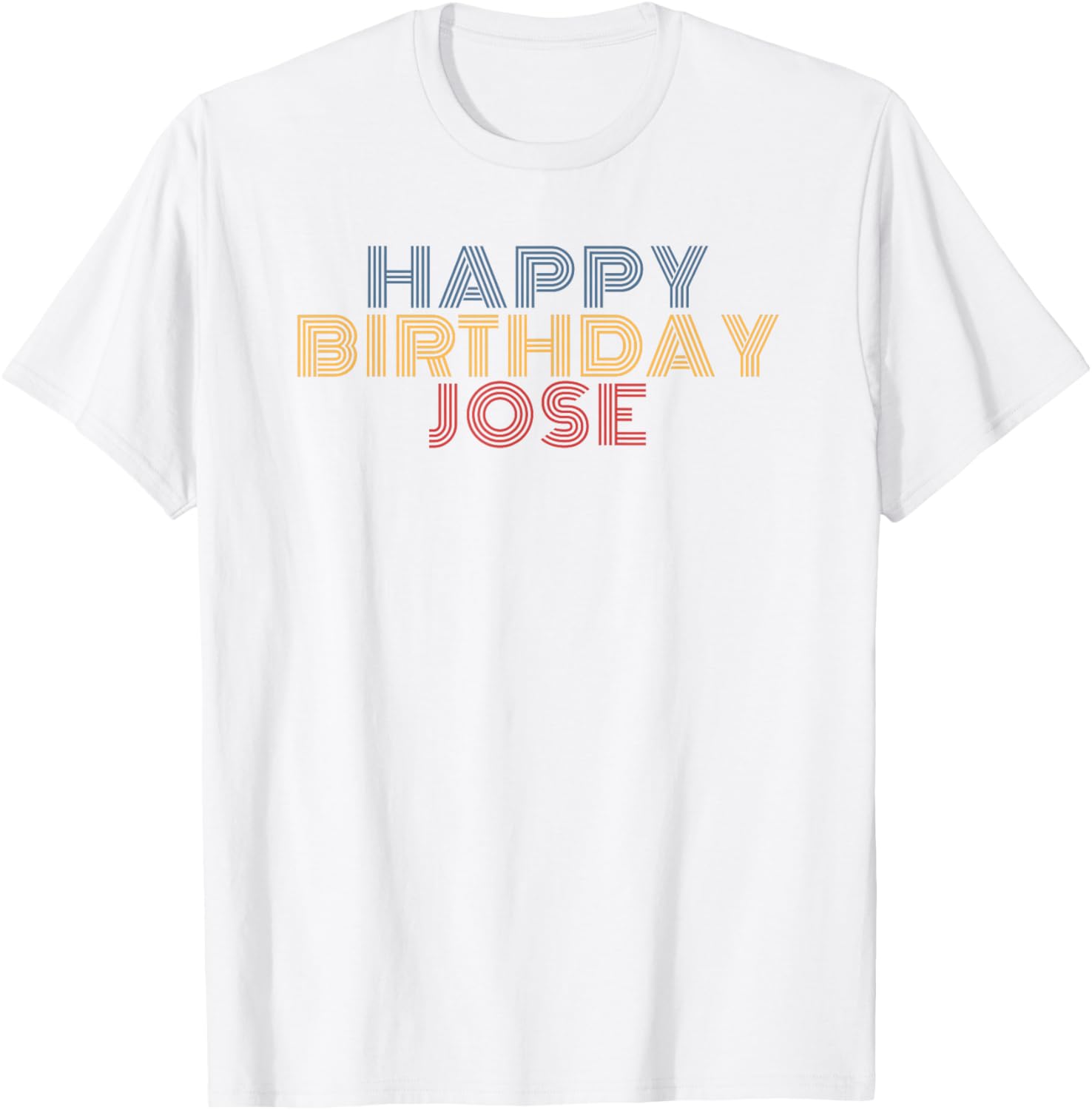 Happy Birthday Jose Personalized Name Retro Typography