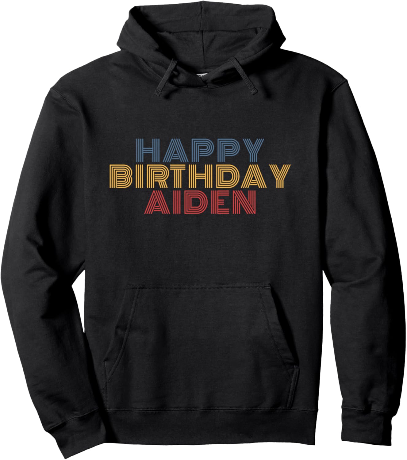 Happy Birthday Aiden Personalized Name Retro Typography