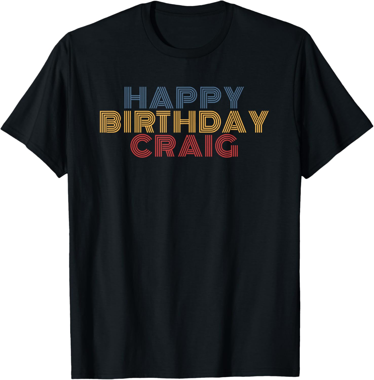 Happy Birthday Craig Personalized Name Retro Typography