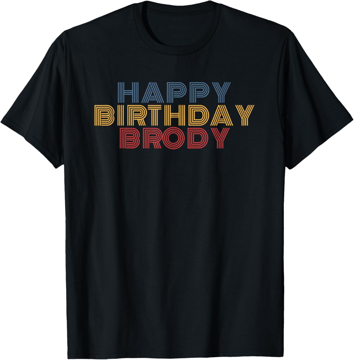 Happy Birthday Brody Personalized Name Retro Typography