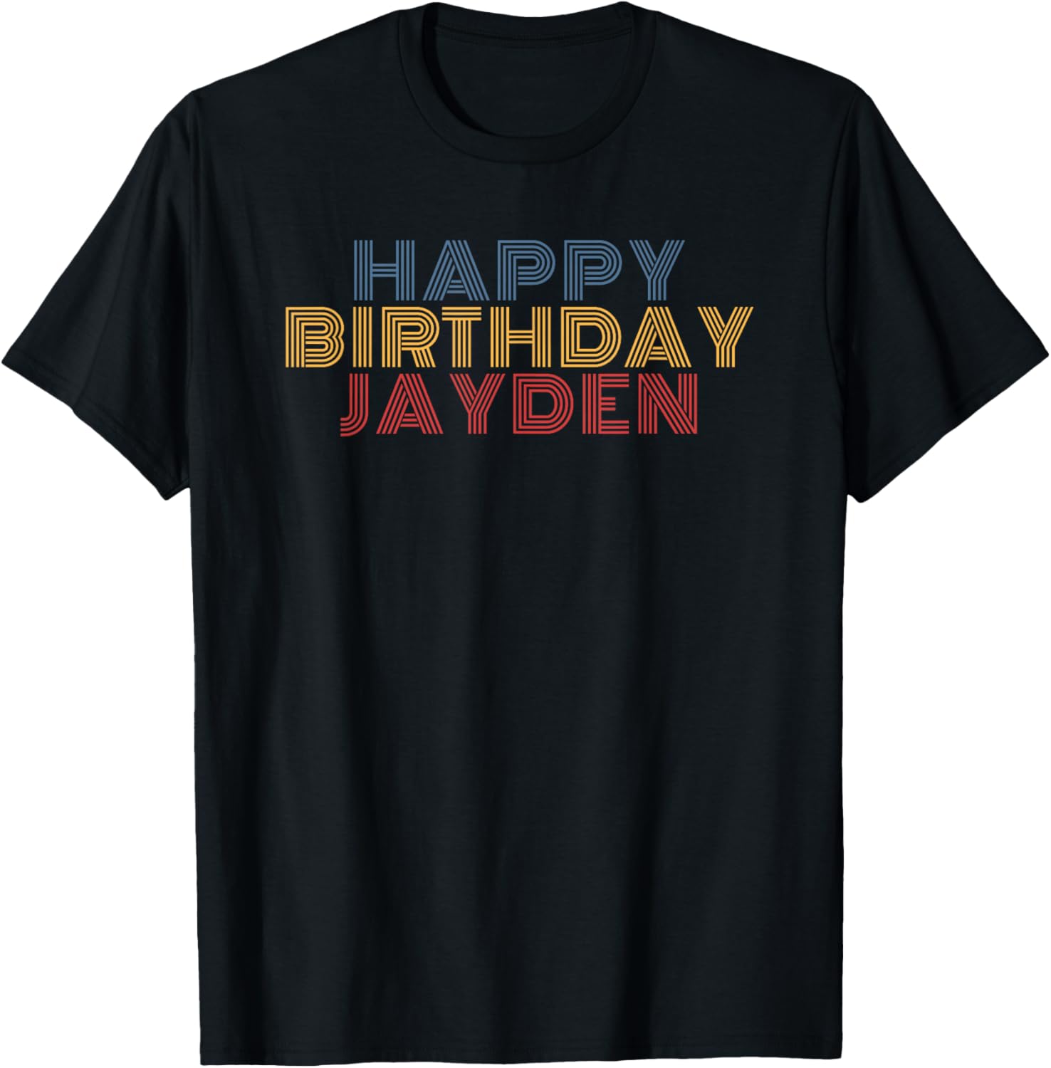 Happy Birthday Jayden Personalized Name Retro Typography