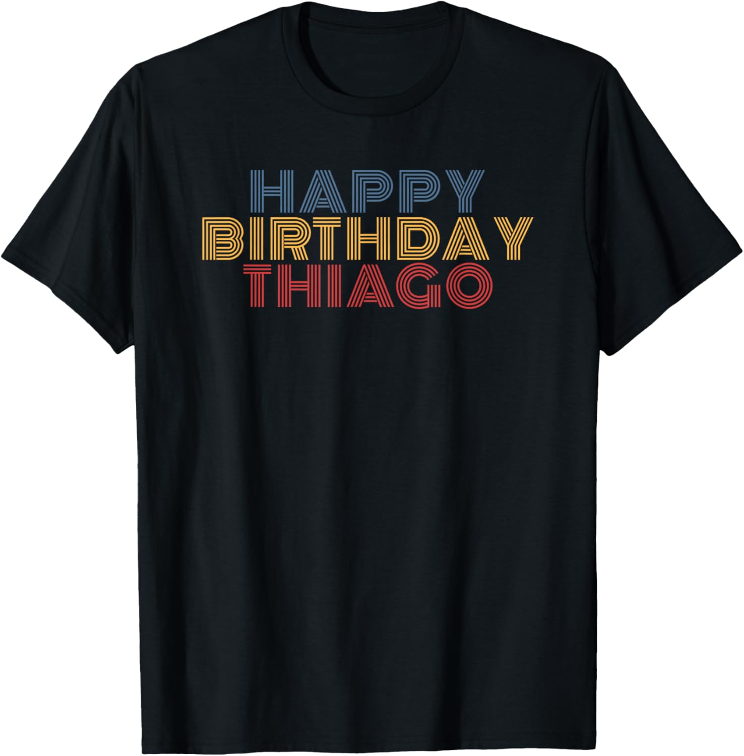 Happy Birthday Thiago Personalized Name Retro Typography