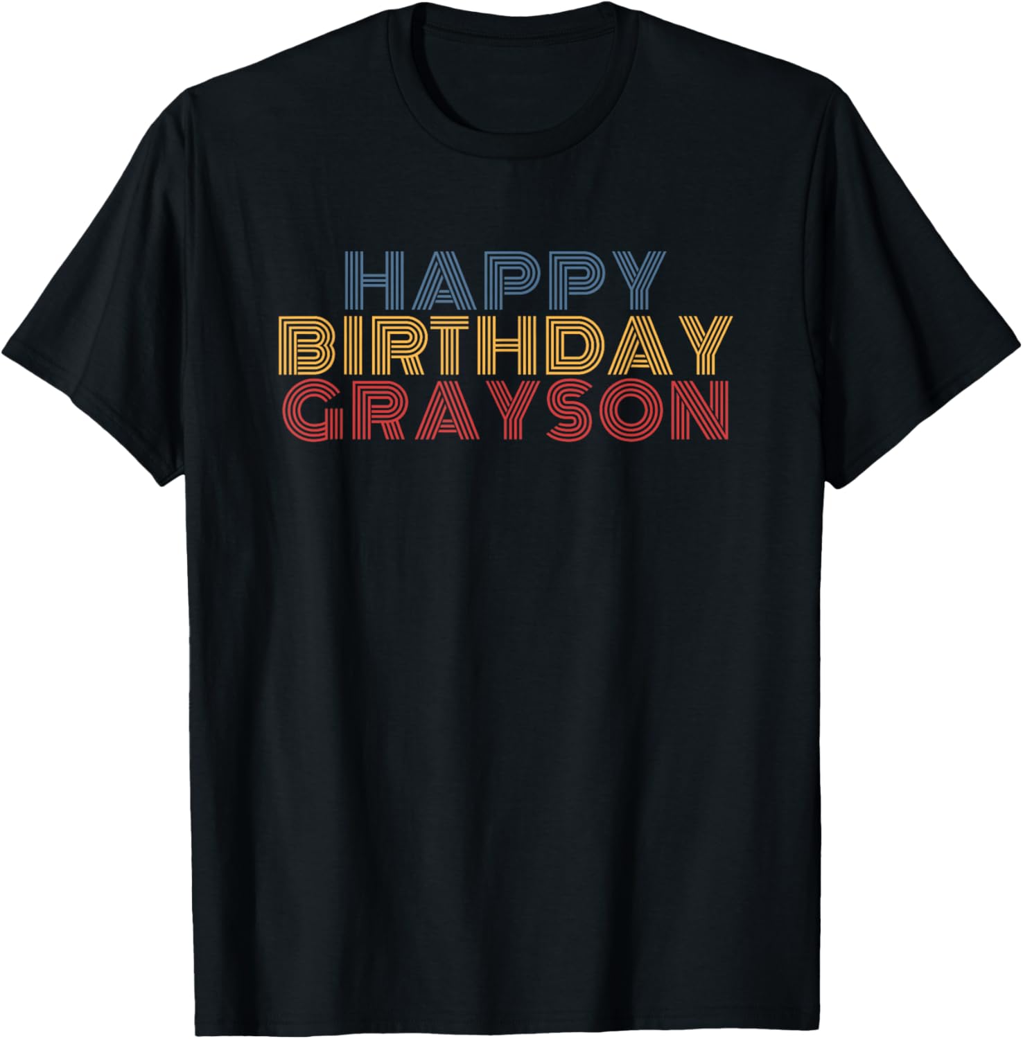 Happy Birthday Grayson Personalized Name Retro Typography