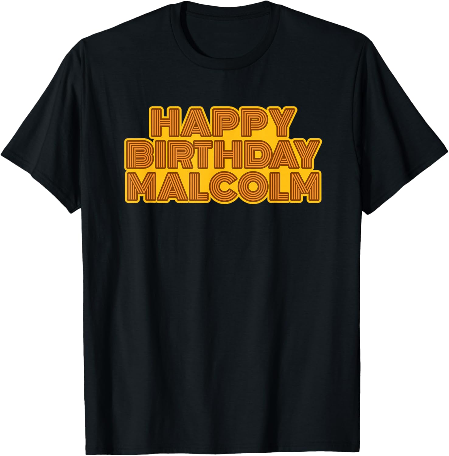 Happy Birthday Malcolm Personalized Name Retro Typography