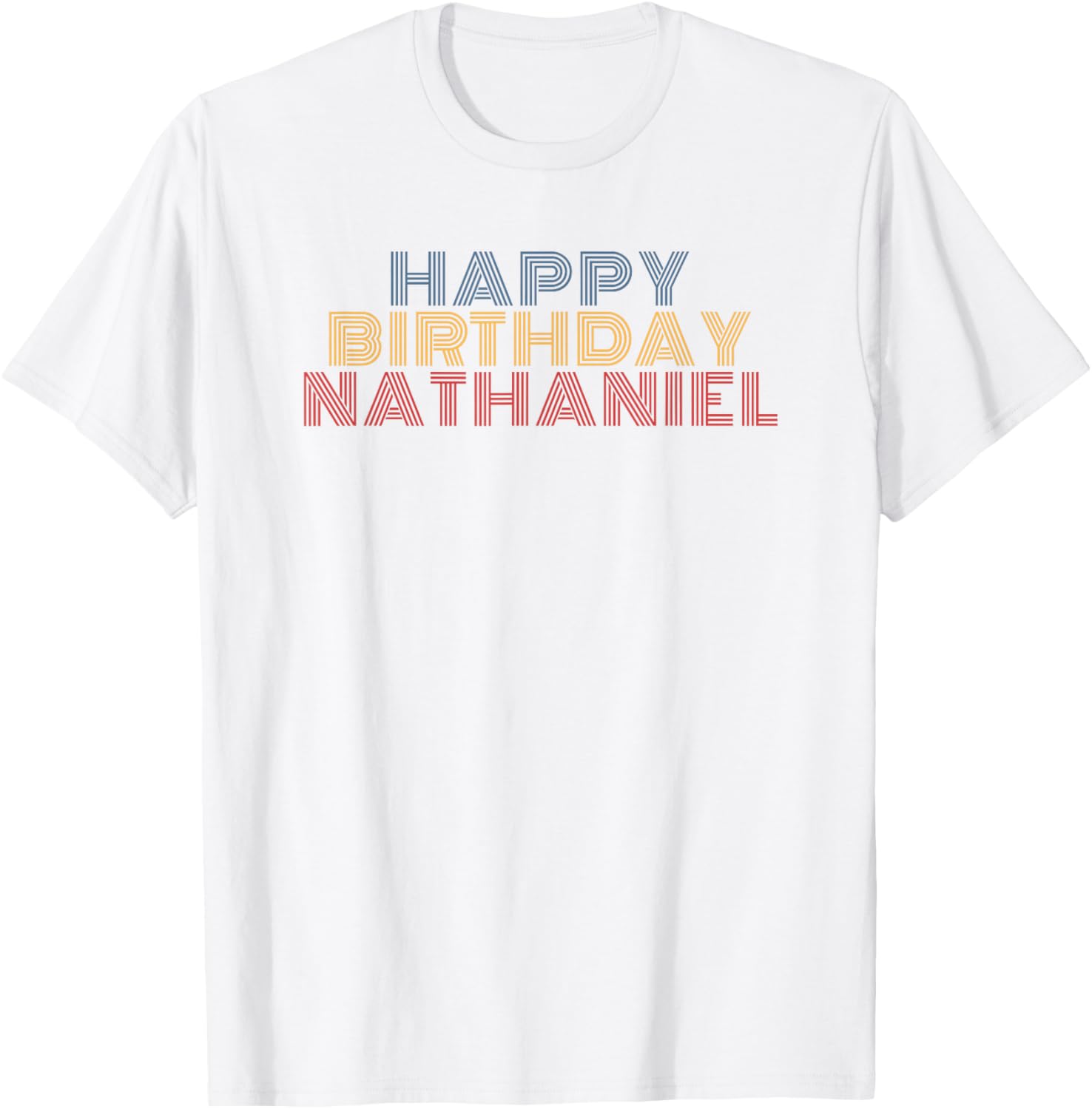 Happy Birthday Nathaniel Personalized Name Retro Typography
