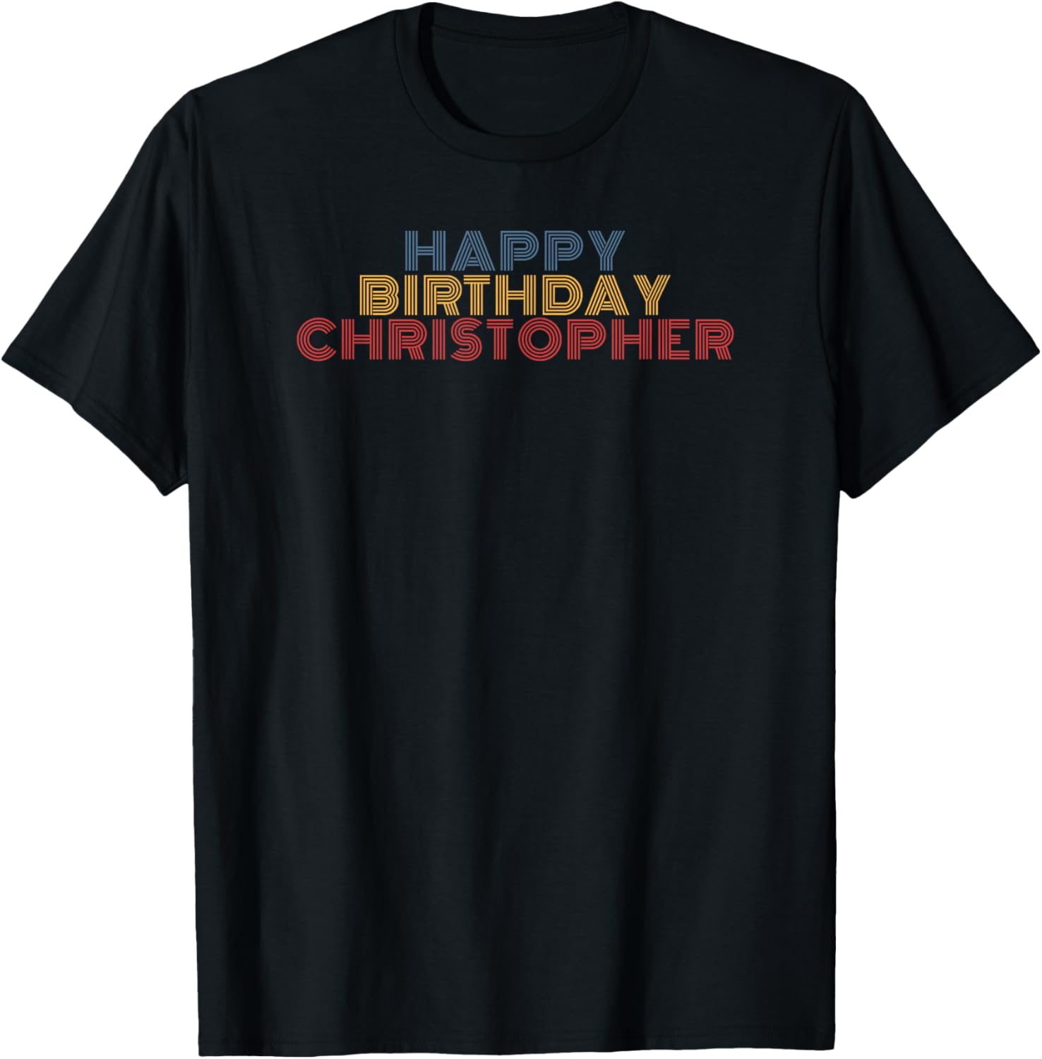 Happy Birthday Christopher Personalized Name Retro 70's