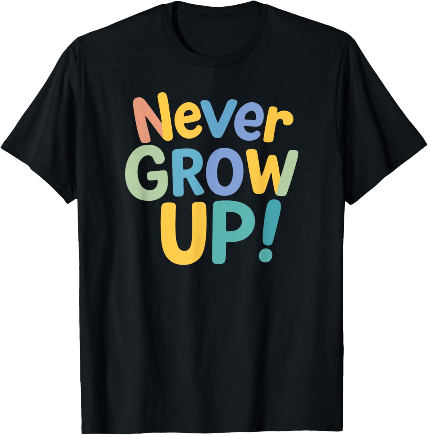 Never Grow Up Retro Pastel Typography Kids Playful Cute