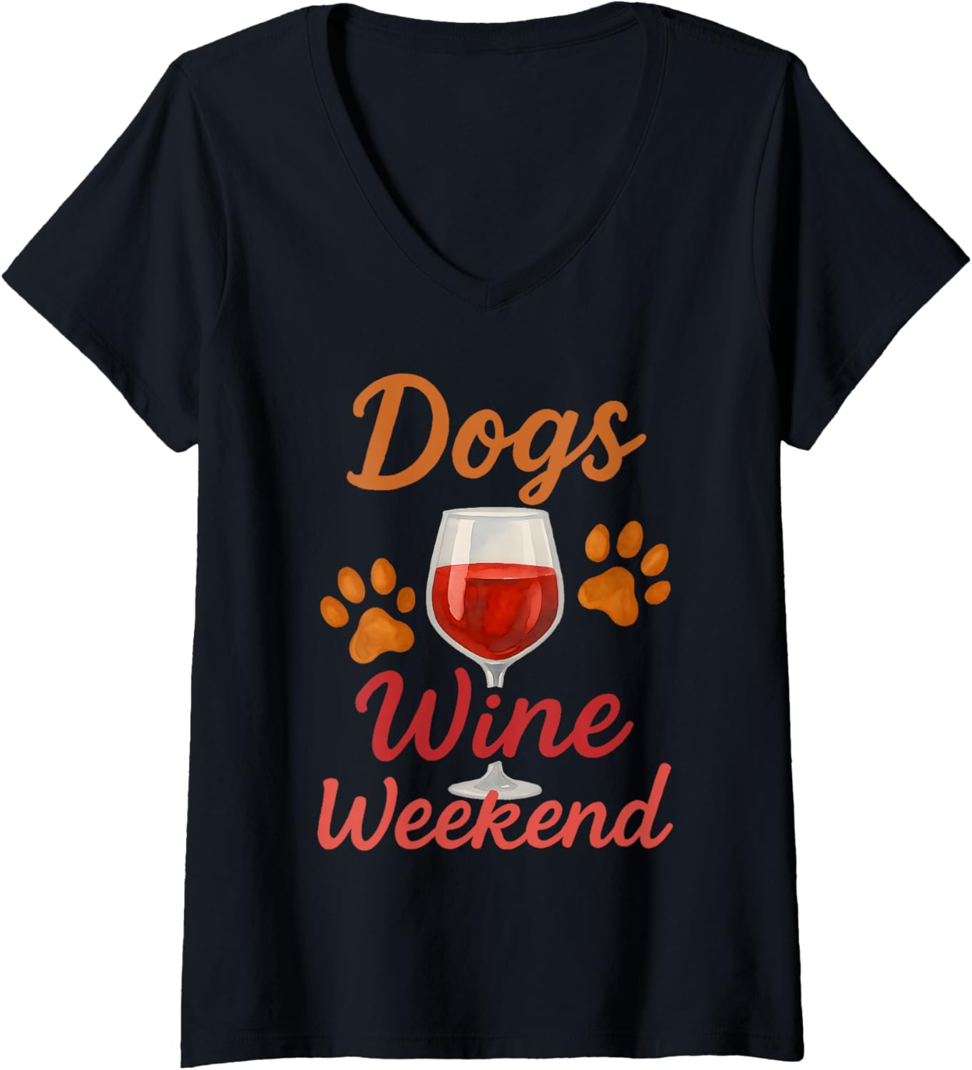 Dogs Wine Weekend Funny Watercolor Pet Humor