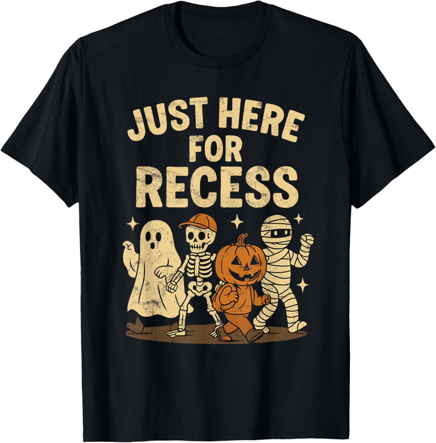 Halloween Just Here For Recess Ghost Skeleton School