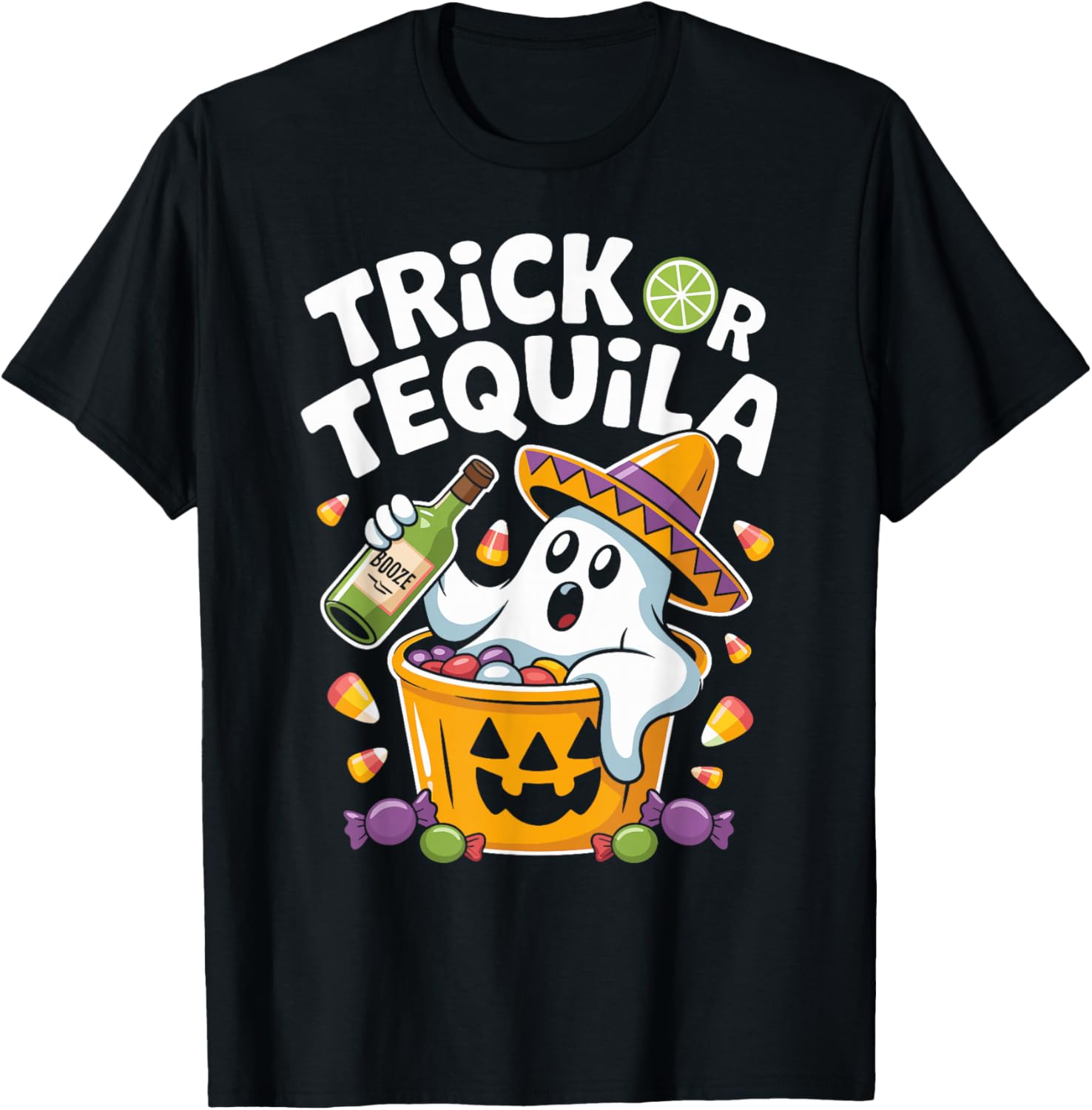 Trick Or Tequila Halloween Ghost Drinking