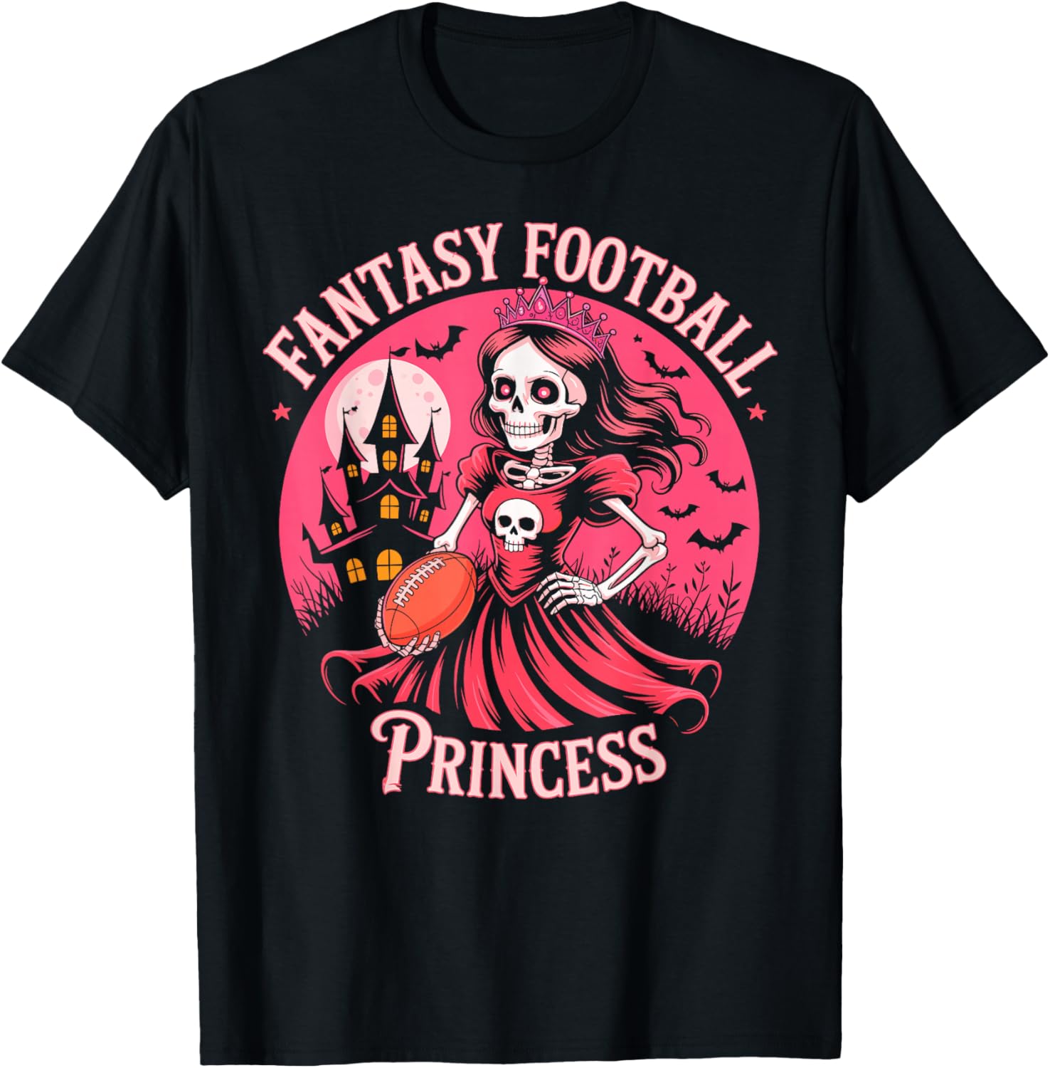 Fantasy Football Loser Princess Tee Halloween Skeleton