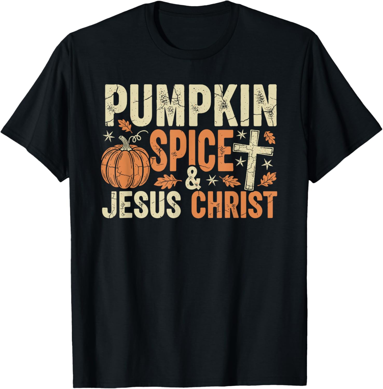 Pumpkin Spice and Jesus Christ Retro Fall Faith Design