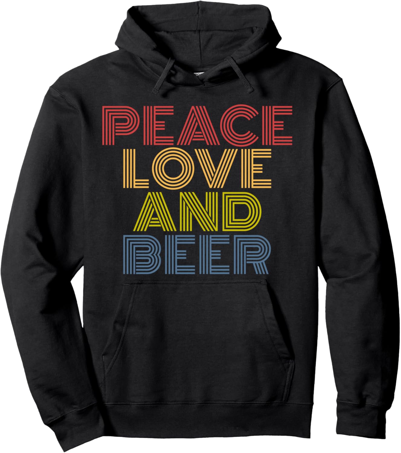 Peace Love And Beer retro 70s vintage