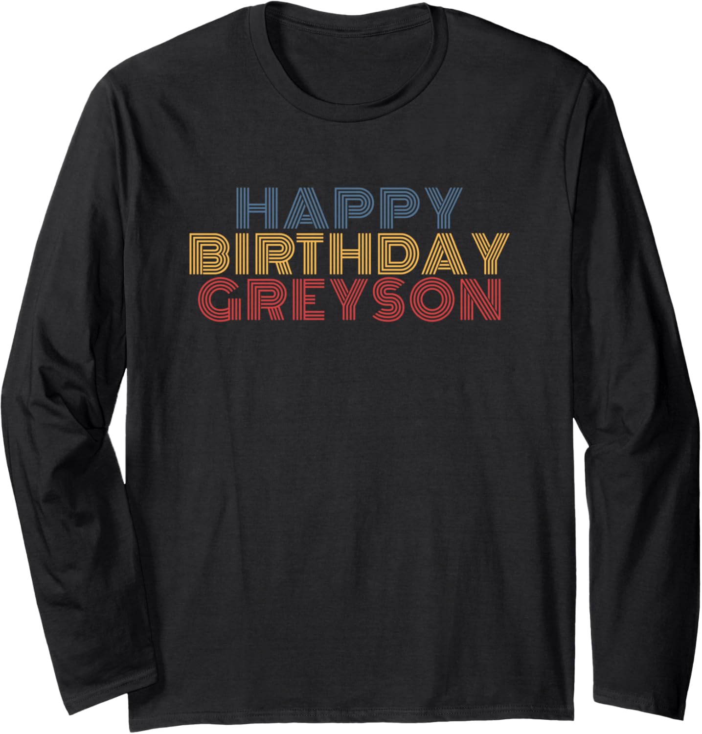 Happy Birthday Greyson Personalized Name Retro Typography
