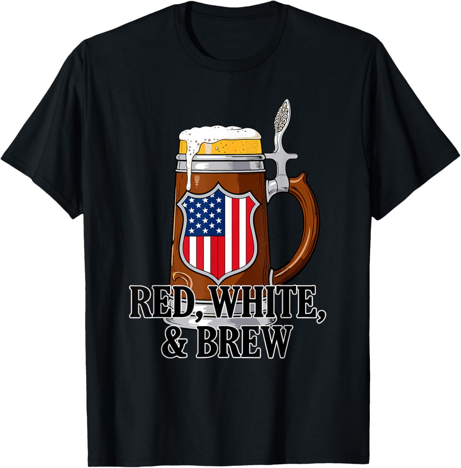 Red White and Brew Funny Patriotic 4th of July Beer Drinking