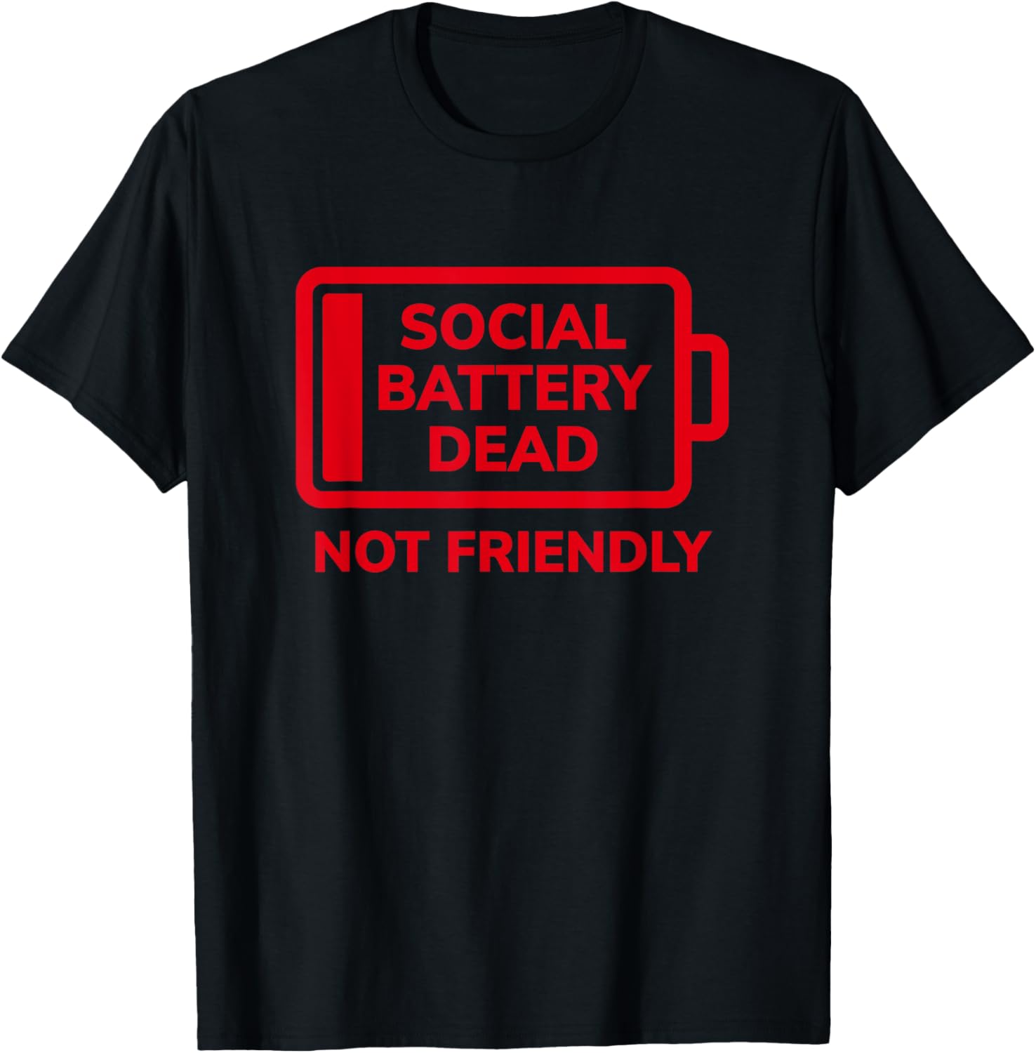 Social Battery Dead Not Friendly Red Icon Funny Sarcasm
