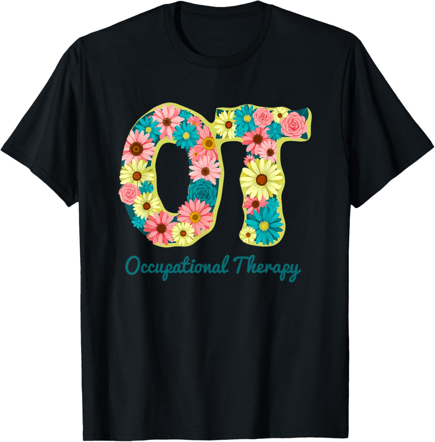OT Letter Monogram Flowers Occupational Therapy Month