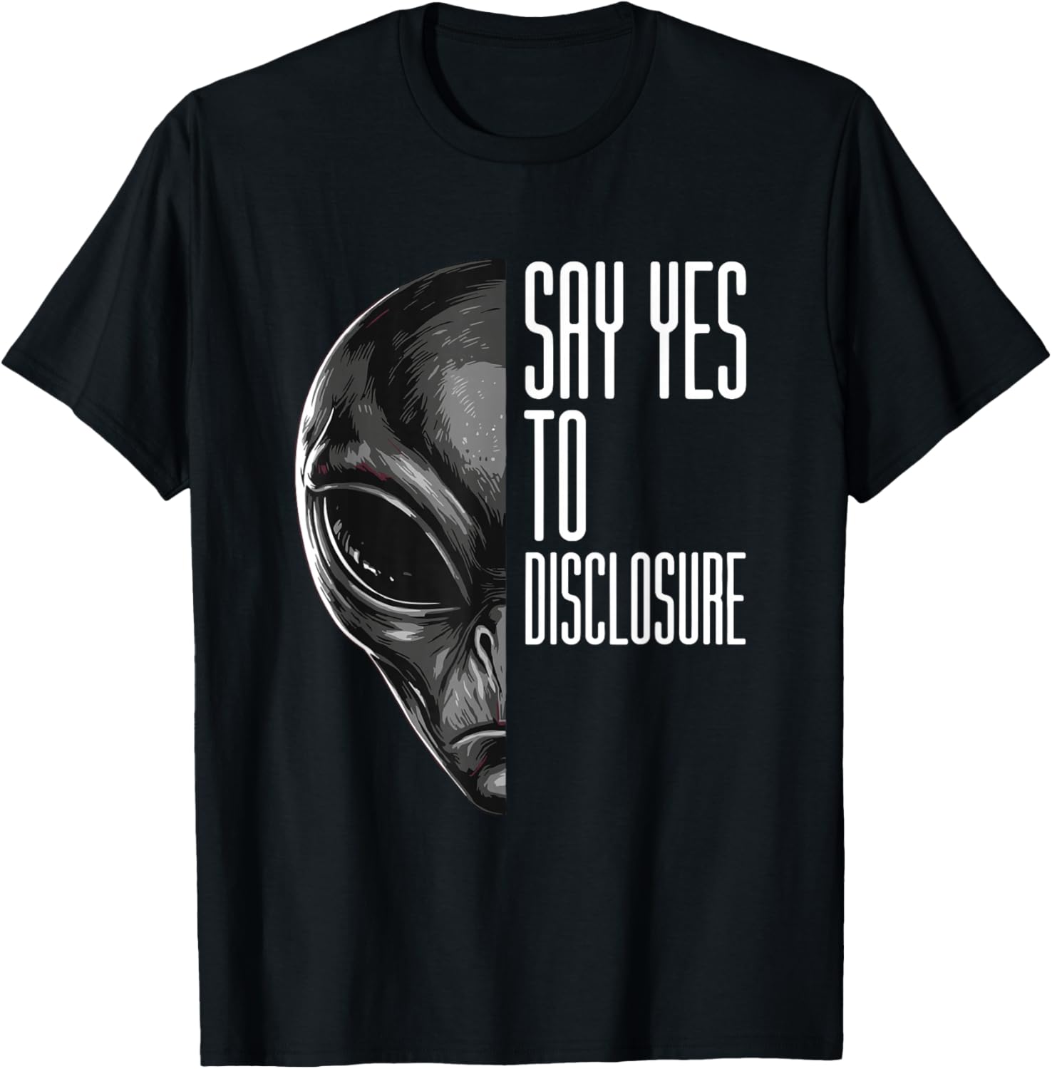 Say Yes To Disclosure Funny Pun and Retro Grey Alien